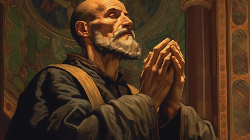 Jose Anonimus A detailed image of Saint Cajetan in prayer with e081bc19 4ac5 45b2 a477 385eba9306f9
